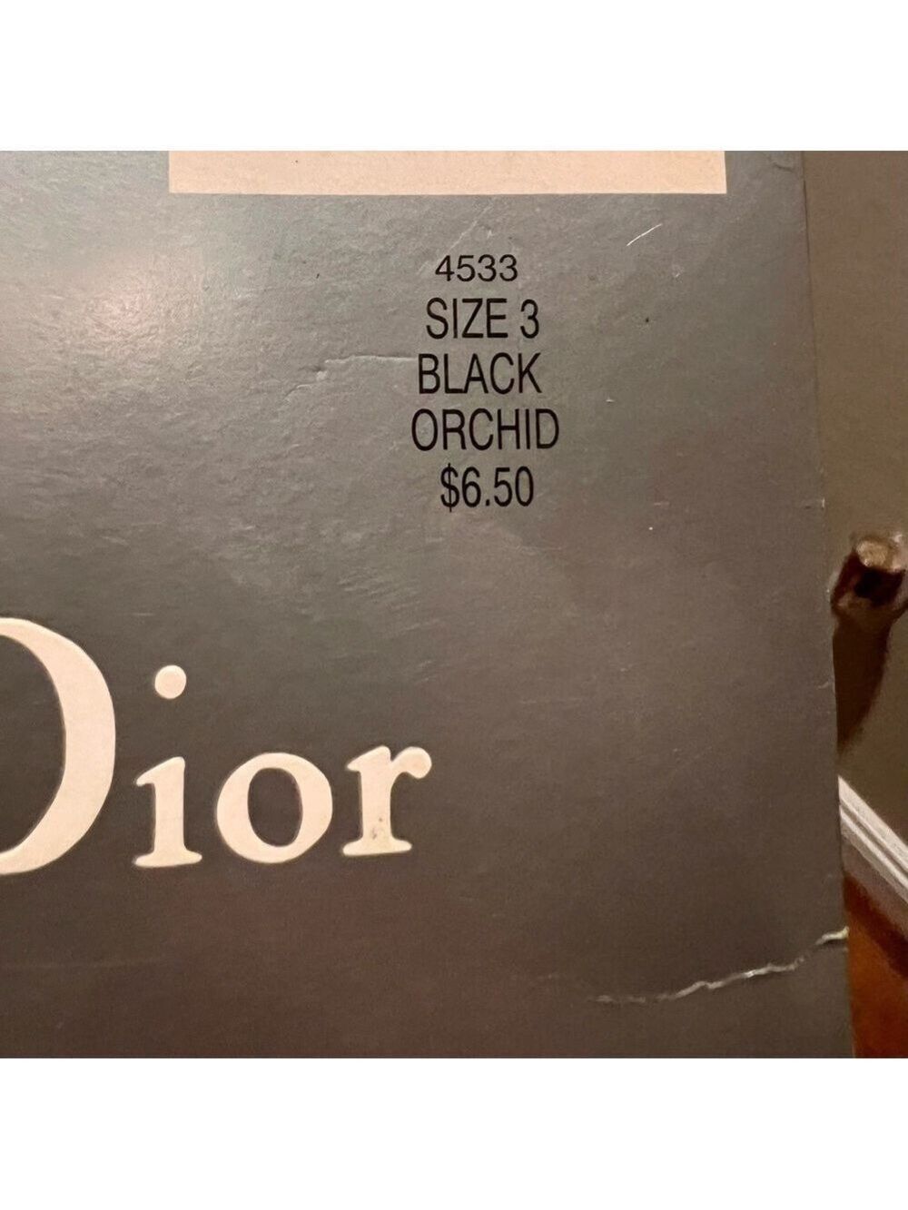 CHRISTIAN DIOR 3 pack vintage Diorissimo pantyhose. Black Orchid Size 3 - Picture 5 of 7